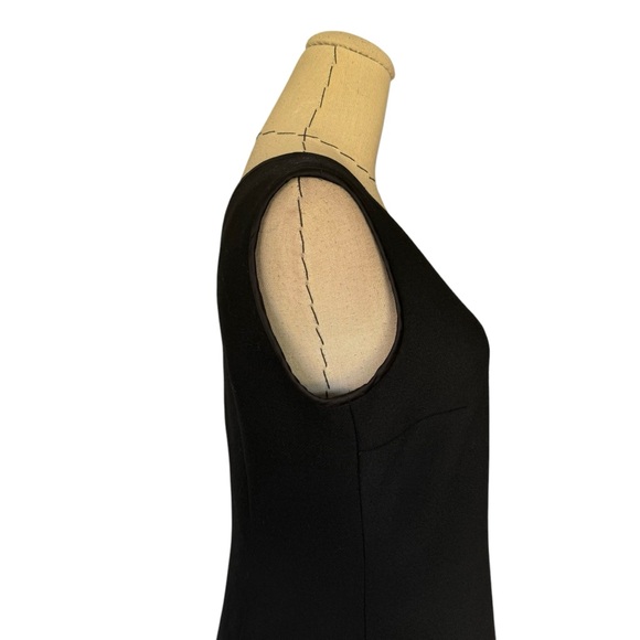 Max Mara Black Wool with Mink Trim Sheath Dress Chic Classic US sz 10 - Picture 11 of 13
